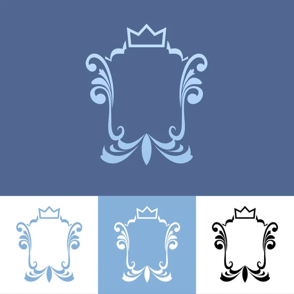 Line Art Blazon in blauen Farben - Vektor Emblem — Stockvektor