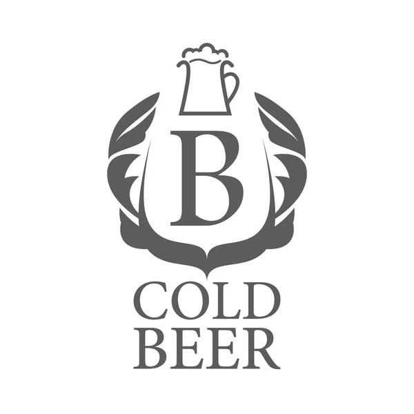 Герб с кружкой пива - Векторная Эмблема — стоковый вектор