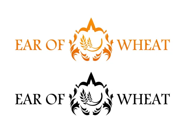 Blazon с ухом Wheat изолирован на белом — стоковый вектор