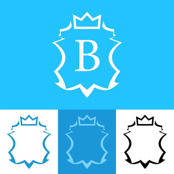 Vetor elegante linha Art Blue Blazon — Vetor de Stock