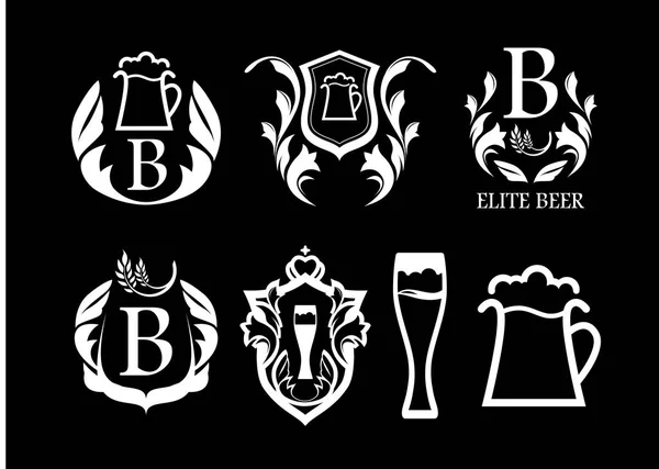 Set de Blazons con Cerveza para Bar o Pub — Vector de stock
