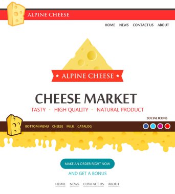 Web tasarım düzeni için Avrupa peynir pazarı