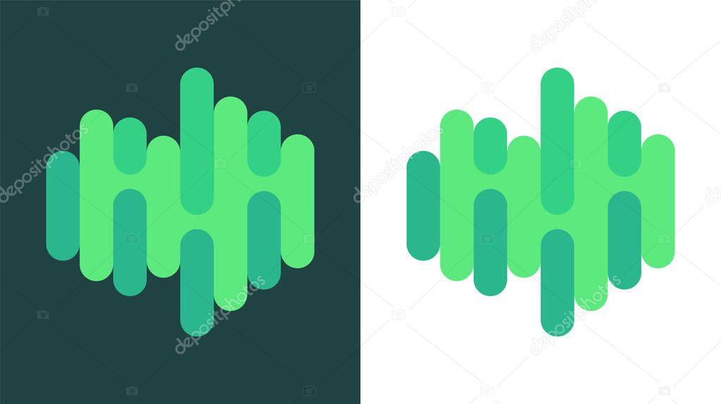 Creative Logo of Northern Lights isolated on white and dark background