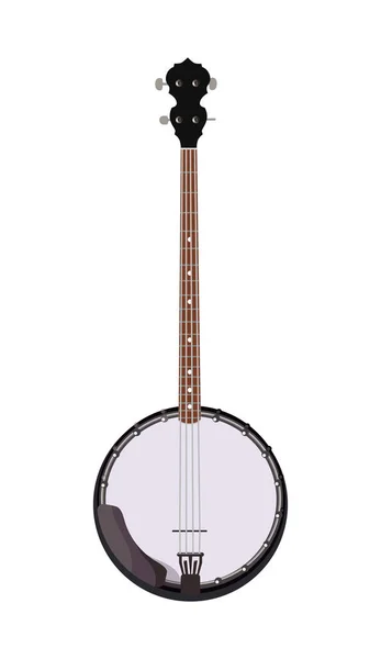 Banjo - Instrumento musical folclórico en estilo realista — Vector de stock