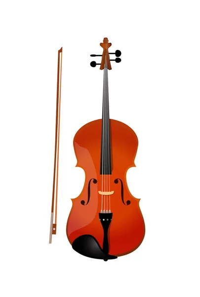 Violino vermelho isolado, Ilustração vetorial de Fiddle —  Vetores de Stock