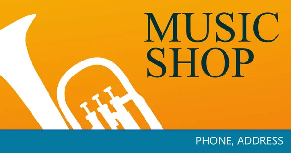 Biglietto da visita per Music Shop — Vettoriale Stock