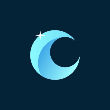 Ramazan ve Eid Mubarak - vektör amblemi için ay amblemi