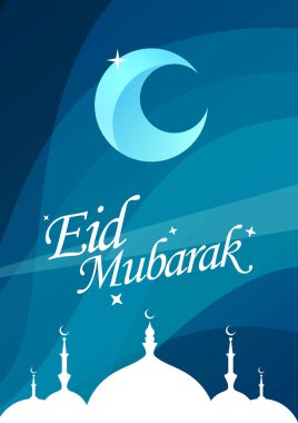 Camii ve ayı olan Mübarek bayram kartı