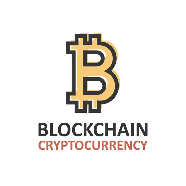 Значок bitcoin на белом фоне — стоковый вектор