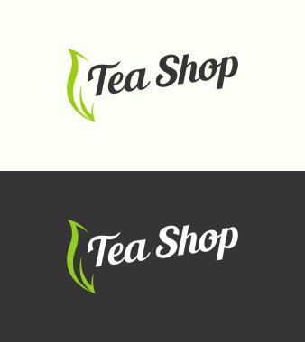 Çay Salonu, vektör Logo yazı ile