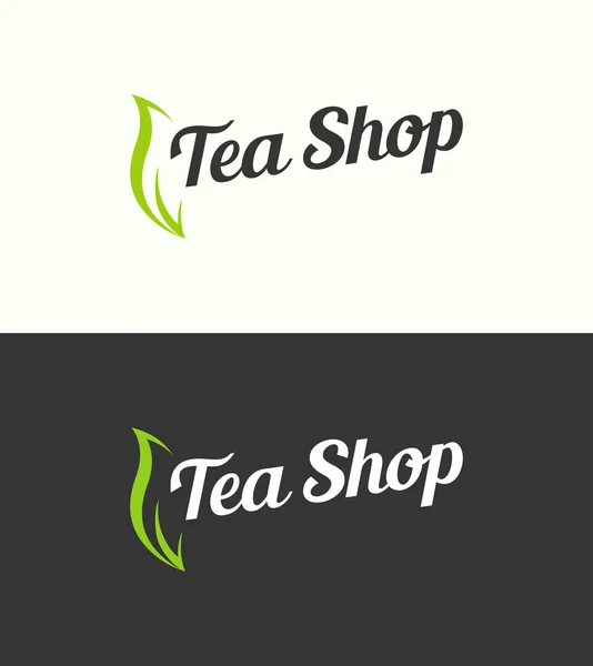 Tienda de té, logotipo vectorial con letras — Vector de stock