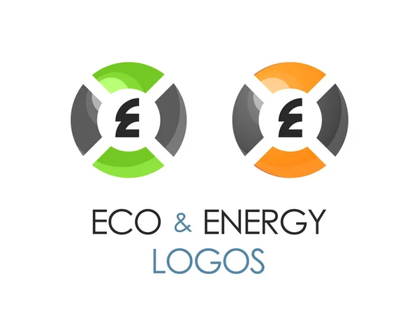 Rundes Logo des Öko- und Energieunternehmens — Stockvektor