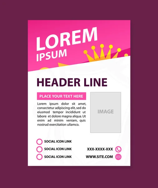 Modern Design of Flyer for Fashion or Cosmetic Company. Vector Illustration in A4 size. — Stock Vector