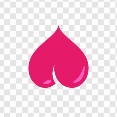 Vector Icon of Pink Bum in form of Heart on transparent background. clipart