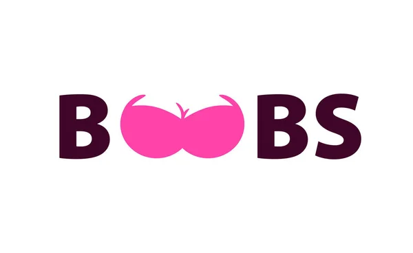 Beautiful Vector Logo with Female Boobs - Adult XX Illustration for Intim Saloon . - Stok Vektor