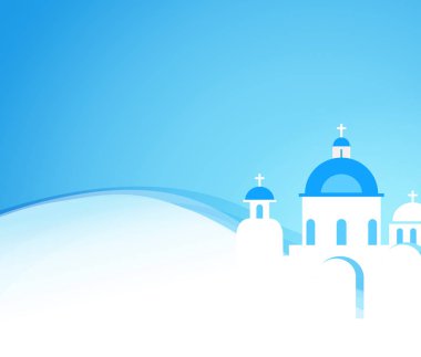 Yunanistan gezisi. Poster için seyahat için reklam kopya alanı ile