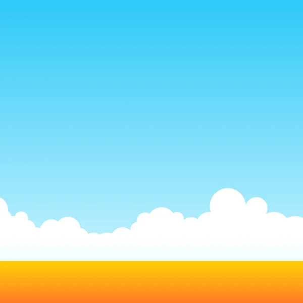 Weizenfeld an einem sauberen, täglichen Himmel. ländliche Außenlandschaft. minimalistische Vektorkulisse Cartoon-Stil. — Stockvektor