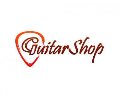 Gitar dükkanı için vektör logo