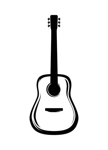 Ilustración vectorial de guitarra acústica — Vector de stock