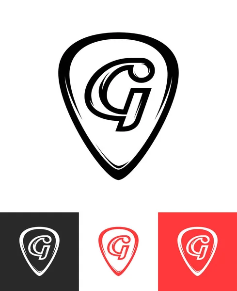 Logotipo para tienda de guitarra en diferentes fondos — Vector de stock