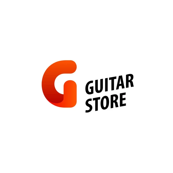 Diseño minimalista de logo para Guitarra tienda — Archivo Imágenes Vectoriales