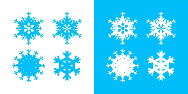 Значок подснежника белого и синего цвета. Рождество и зима . — стоковый вектор