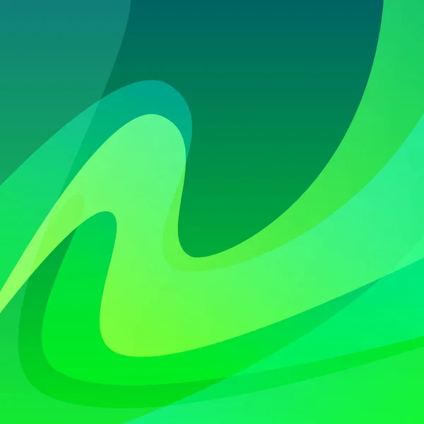 Aurora Polar Lights - vågigt grönt Abstrakt bakgrund — Stock vektor