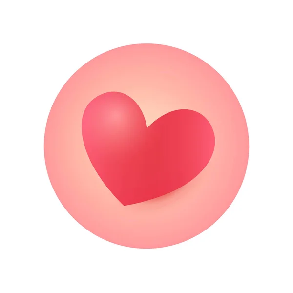 Ikona Okrągłego Serca, Naklejka na Walentynki — Wektor stockowy