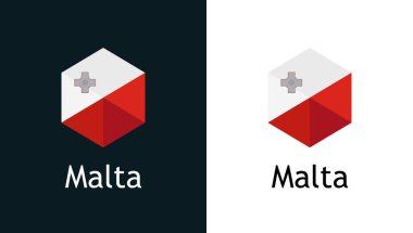 Siyah beyaz üzerine Malta bayrağının vektör simgesi