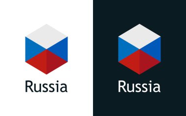 Siyah beyaz Rus bayrağının vektör simgesi