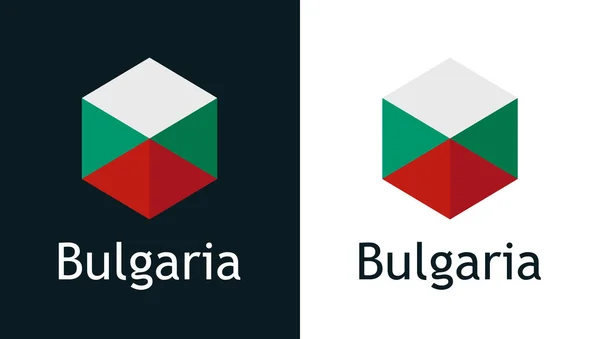 Bulgarije vlag in vector - Embleem voor reizen — Stockvector