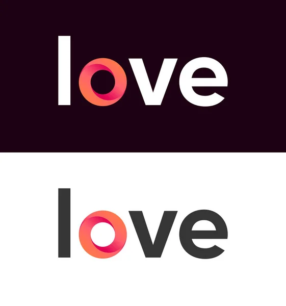 Beyaz ve siyah arkaplanda aşk logosu — Stok Vektör