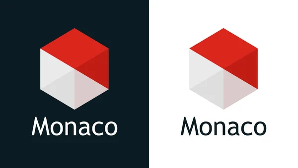 Vector pictogram van Monaco vlag op zwart-wit — Stockvector