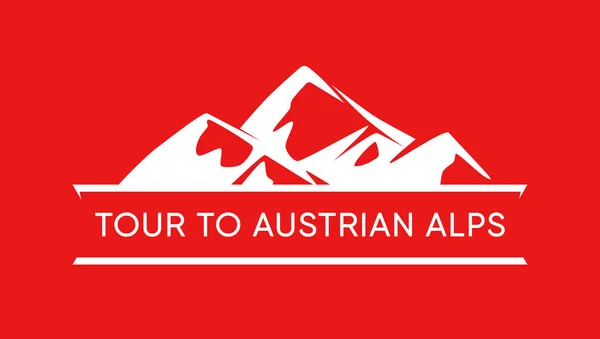 Подорож до Австрійських Альп, Logo of Austrian Mountains — стоковий вектор