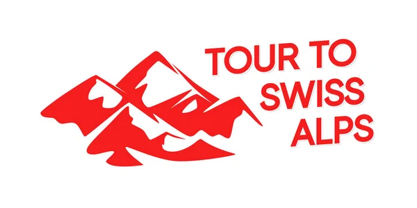 Red Logo з швейцарських альпійських гір ізольовані на білому тлі — стоковий вектор