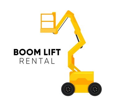 Beyaz arkaplanda Boom Lift logosu çizimi.