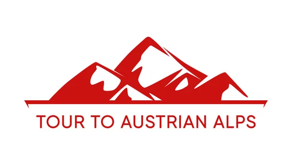 Подорож до Австрійських Альп Емблема з капітуляром — стоковий вектор