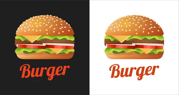 Burger Logo for Cafe shop with Fastfood — Stock Vector