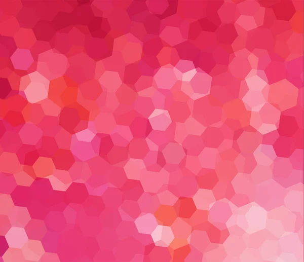 ピンクモザイクの背景ベクトル六角形のパターン — ストックベクタ