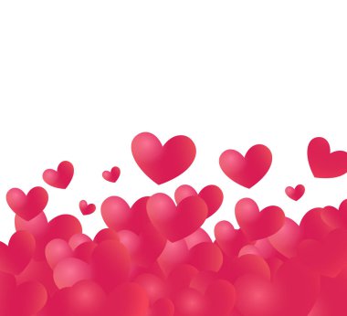 Hearts backdrop with white copy space at top