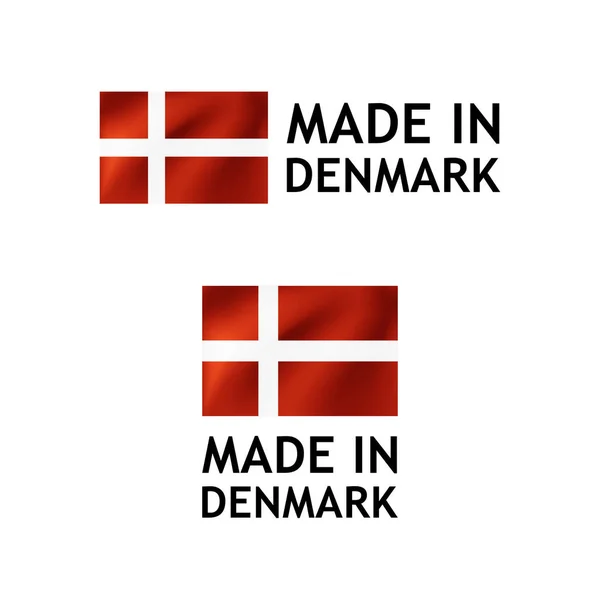 Made in Denmark Label, Vector Tag template — Stok Vektör