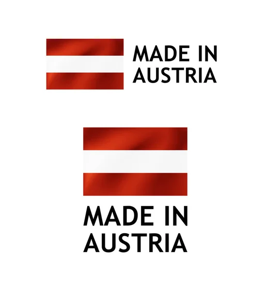 Made in Austria Label, Vector Tag template — ストックベクタ