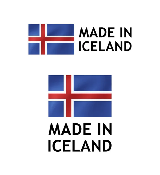 Made in Iceland Label, Vector Tag template — ストックベクタ