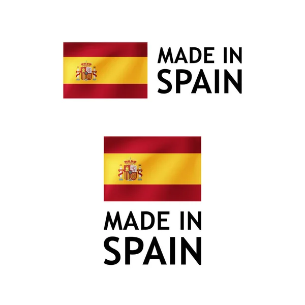 Hergestellt in Spanien Etikett, Vektor-Tag-Vorlage — Stockvektor