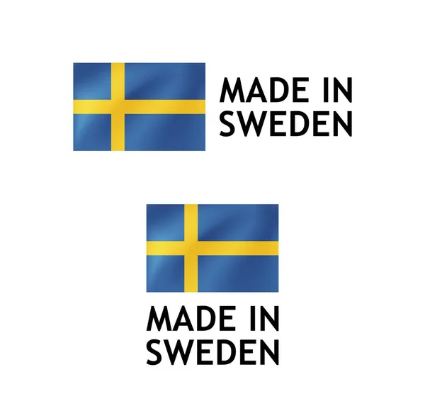 Made in Sweden Label, Vector Tag sjabloon — Stockvector