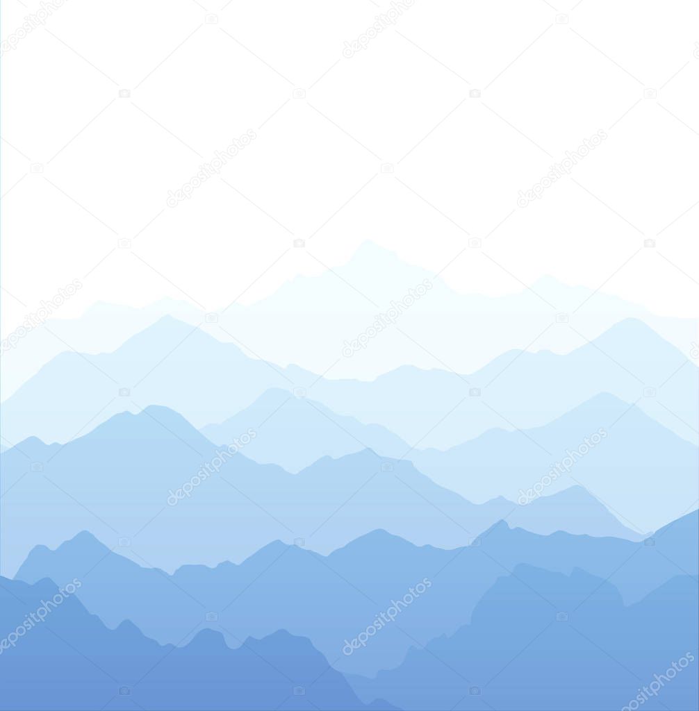 Vector Background of b lue bright mountains