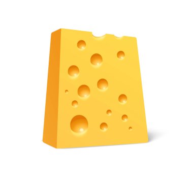 Gerçekçi tarzda peynir parçacıkları - Vektör Resimleri üzerine izole edilmiş