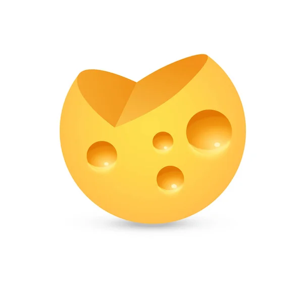 チーズのロゴベクトル図は 現実的なスタイルで白に隔離された — ストックベクタ