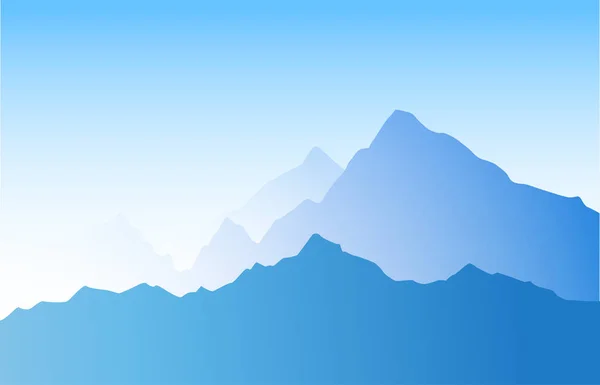 Paisaje Montaña Color Azul Con Crestas Capas Naturaleza Ilustración Vectorial — Vector de stock