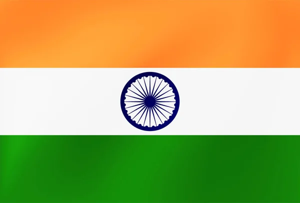 Flagge Indiens Mit Welligem Muster Vector Banner Silk Realistic National — Stockvektor